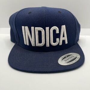 Navy blue INDICA SnapBack the classics hat made by yupoong